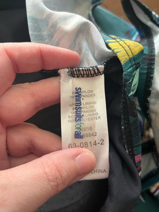 Swimsuits For All Women's One-piece Teal Multicolor Tropical Print Size 20 - Picture 3 of 7